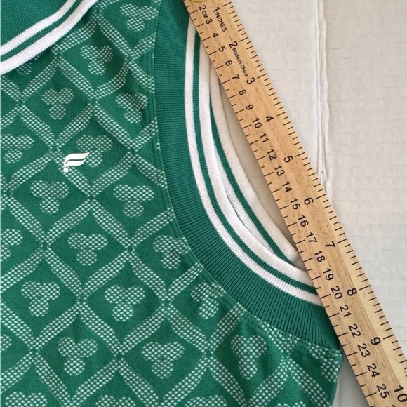 Fabletics Seamless Fairway Green Patterned Polo Top - Picture 5 of 7